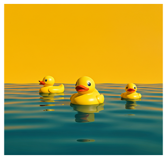 Yellow ducks floating in a pool